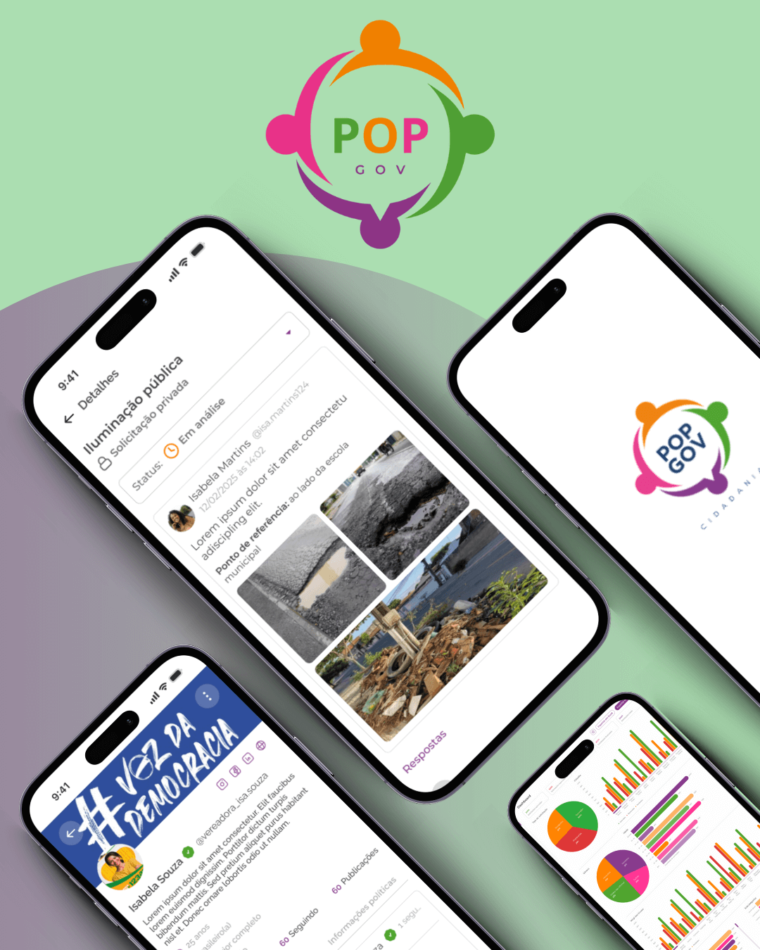 Imagem principal destacando o projeto Pop Gov, representando seu design e propósito