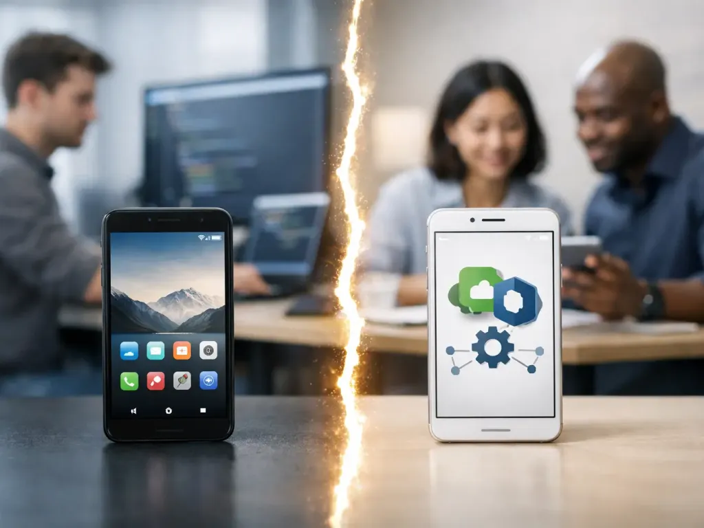 Aplicativo nativo vs híbrido empresarial